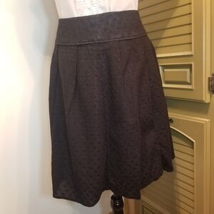 Talbots Black Swiss Dot Skirt Petite 6P Fit & Flare Lined Classic Work Skirt